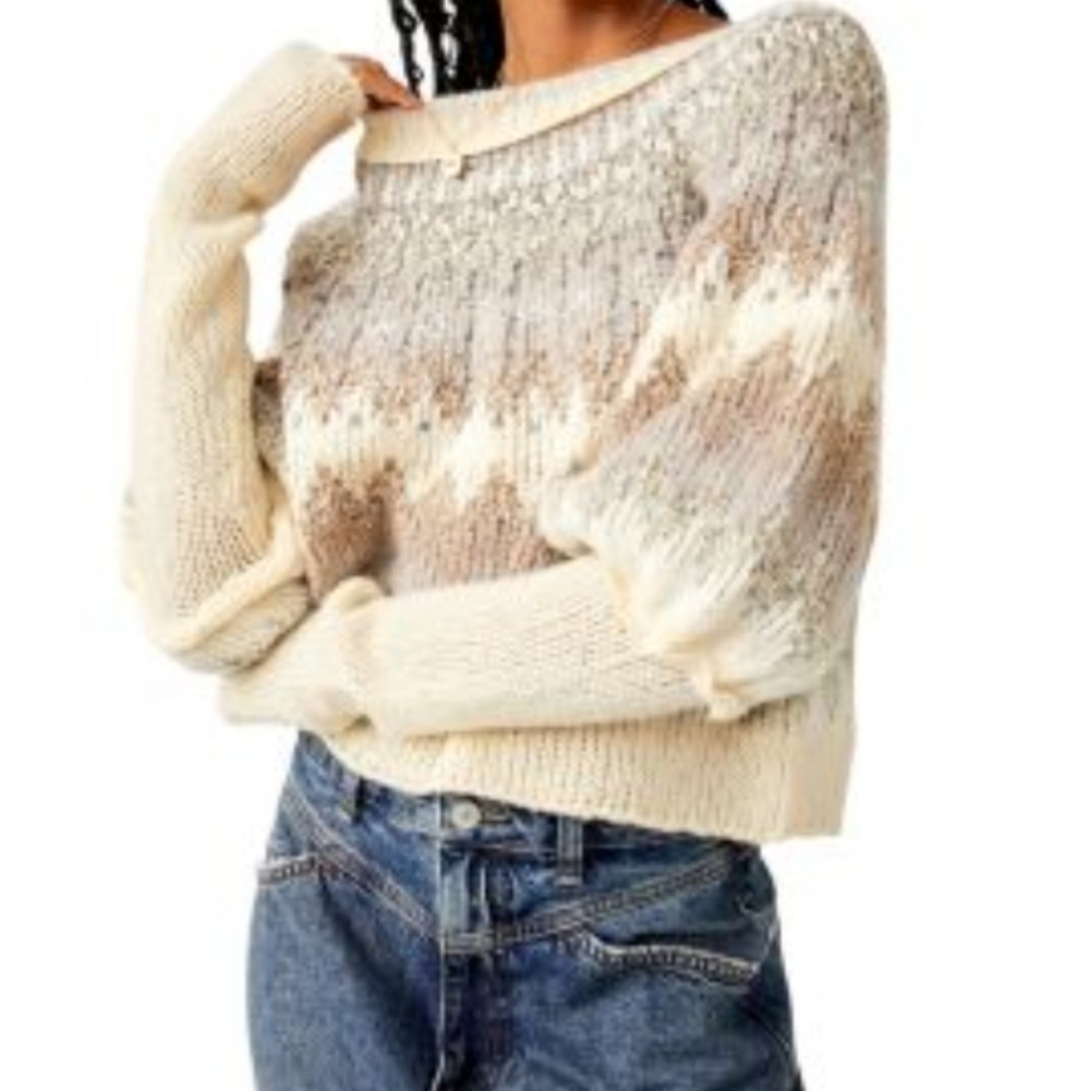 Free People Home For The Holidays Knit Oversized Sweater